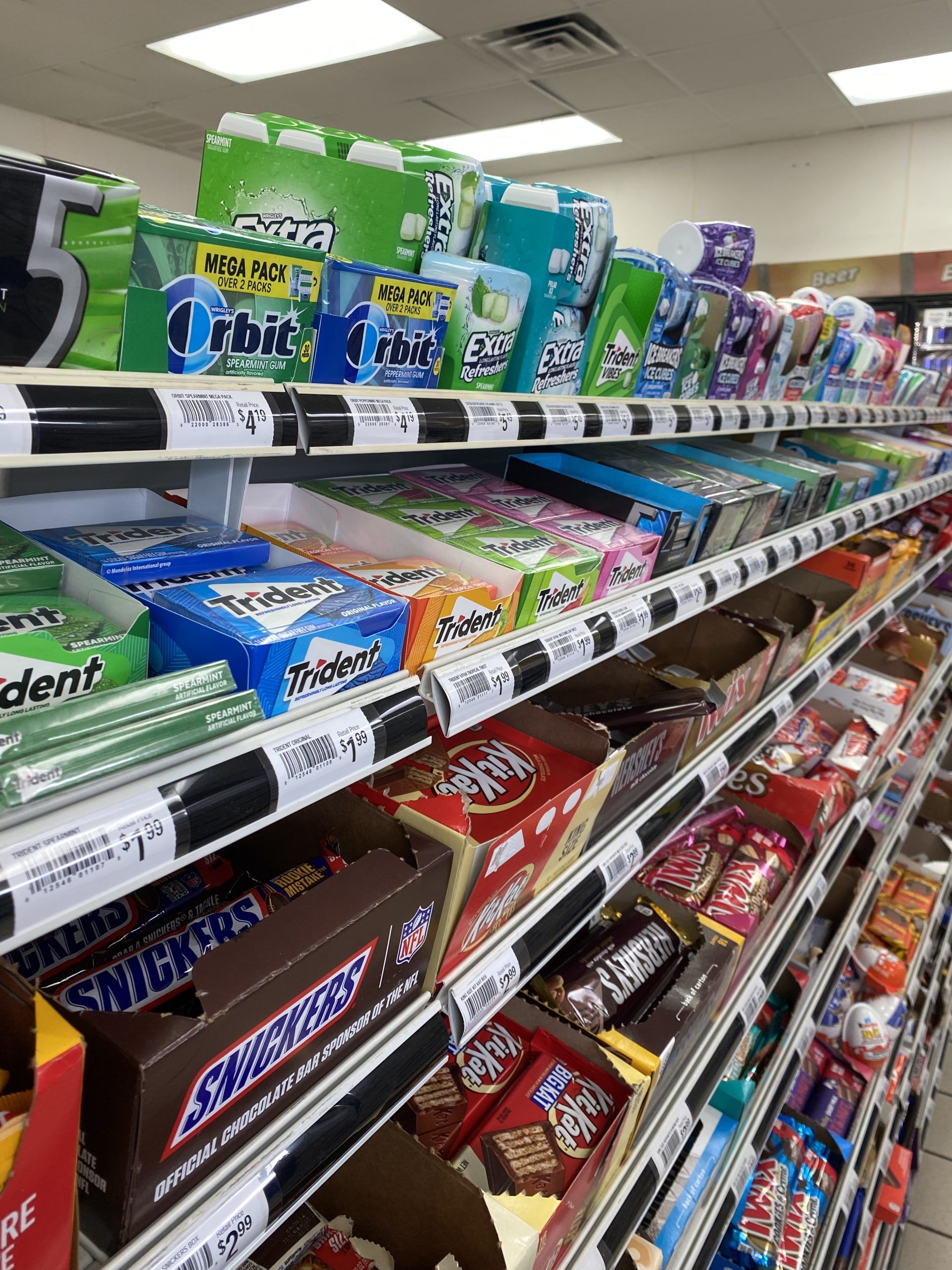 Yellow Tinted Color Shelf Strips 48.00" x 1.21" x 0.010" 100/pk